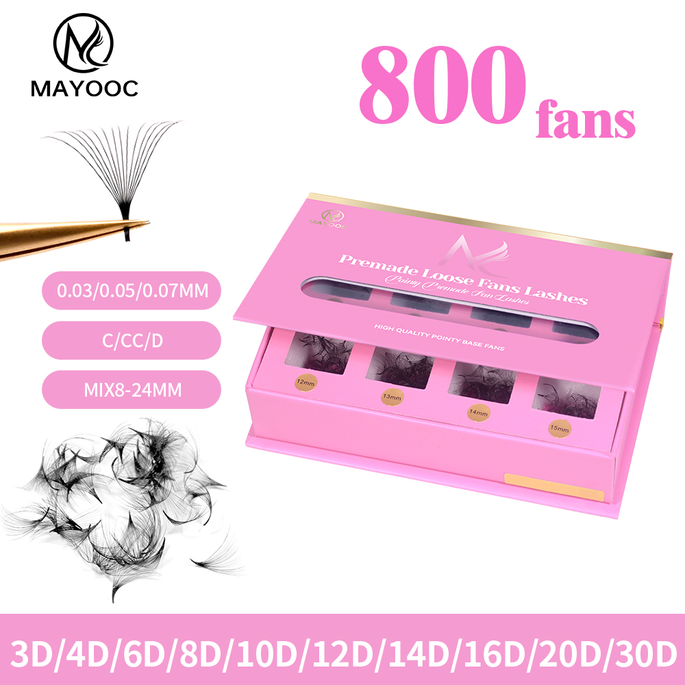 MAYOOC 800Fans Loose Fan Lashe - đánh giá và giá Eyelash Extension Russian Volume