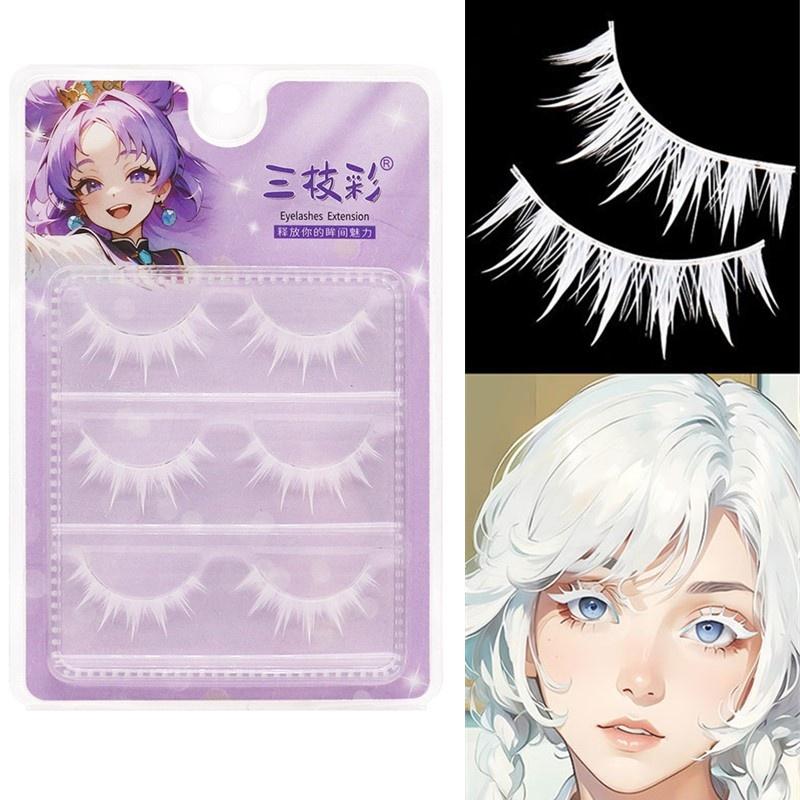 3 Pairs Cosplay White Eyelashe - đánh giá và giá Lashes Eyelash Extension