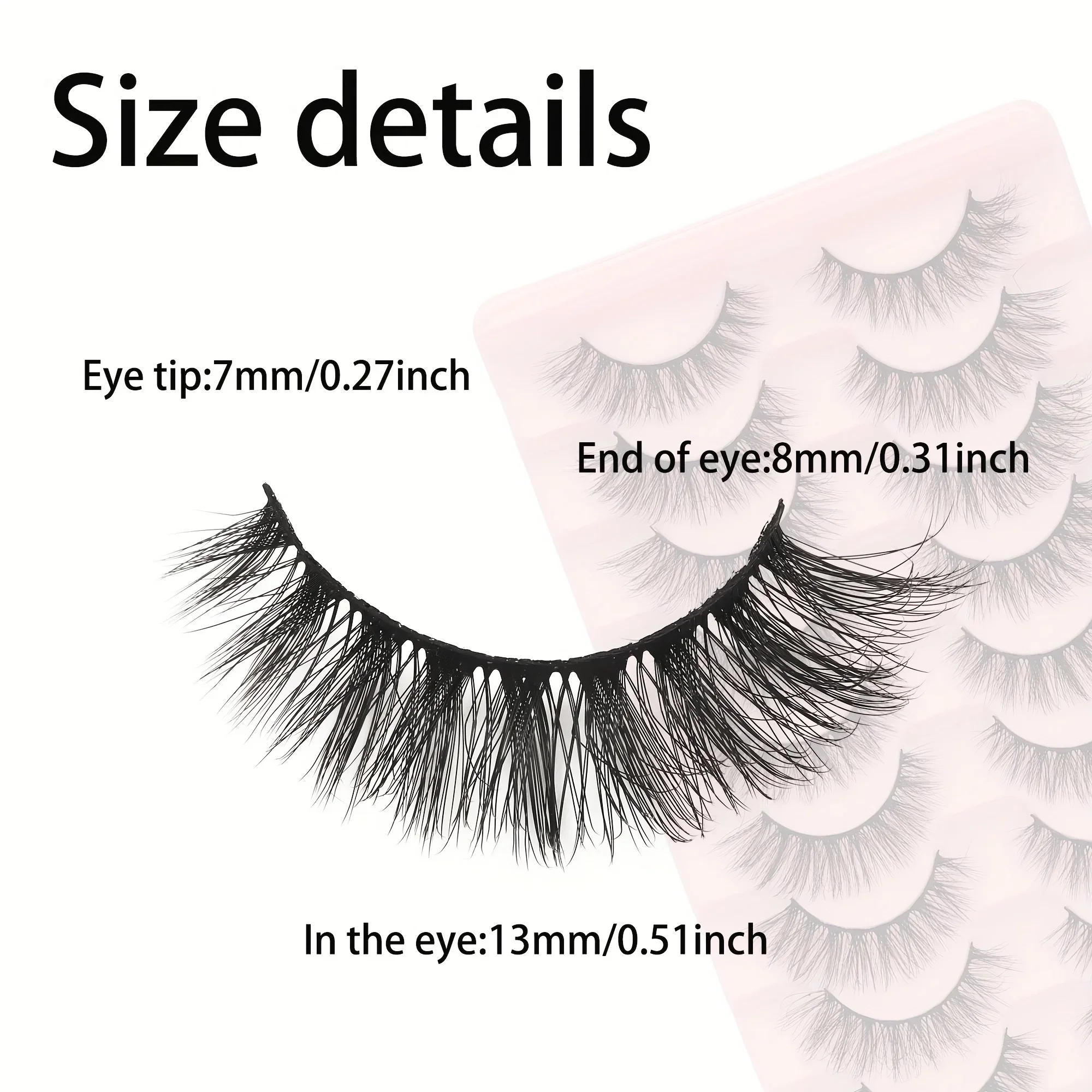 Natural Wispy Fluffy False Eye - đánh giá và giá Eyelash Extension Cat Eye Wispy