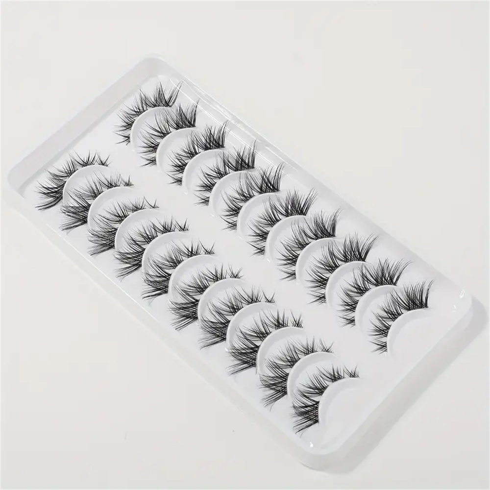 10 Pairs False Eyelashes Clust - đánh giá và giá Eyelash Extension Cat Eye Wispy