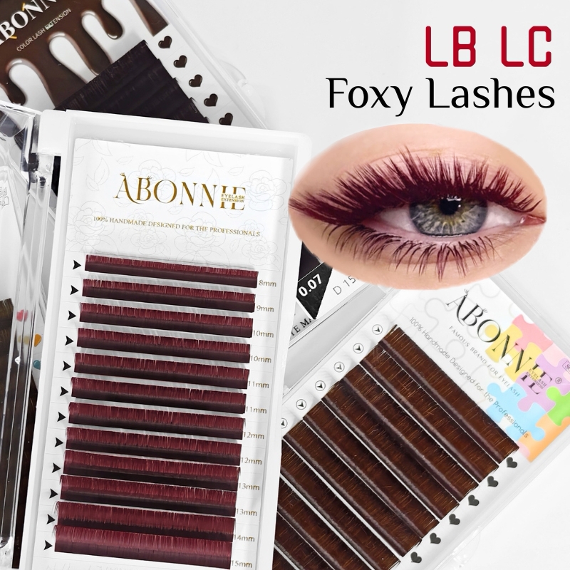 LB  LC Burgundy Lashes Wine Re - đánh giá và giá Eyelash Extension Russian Volume
