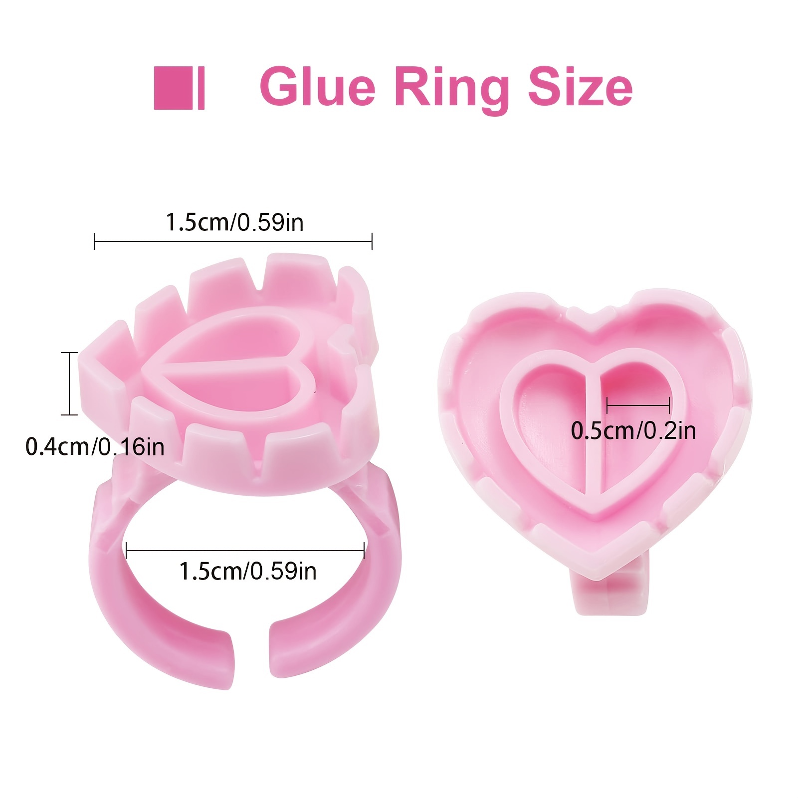 100PCSHeart Eyelash Glue Rings - đánh giá và giá Eyelash Extension Examples