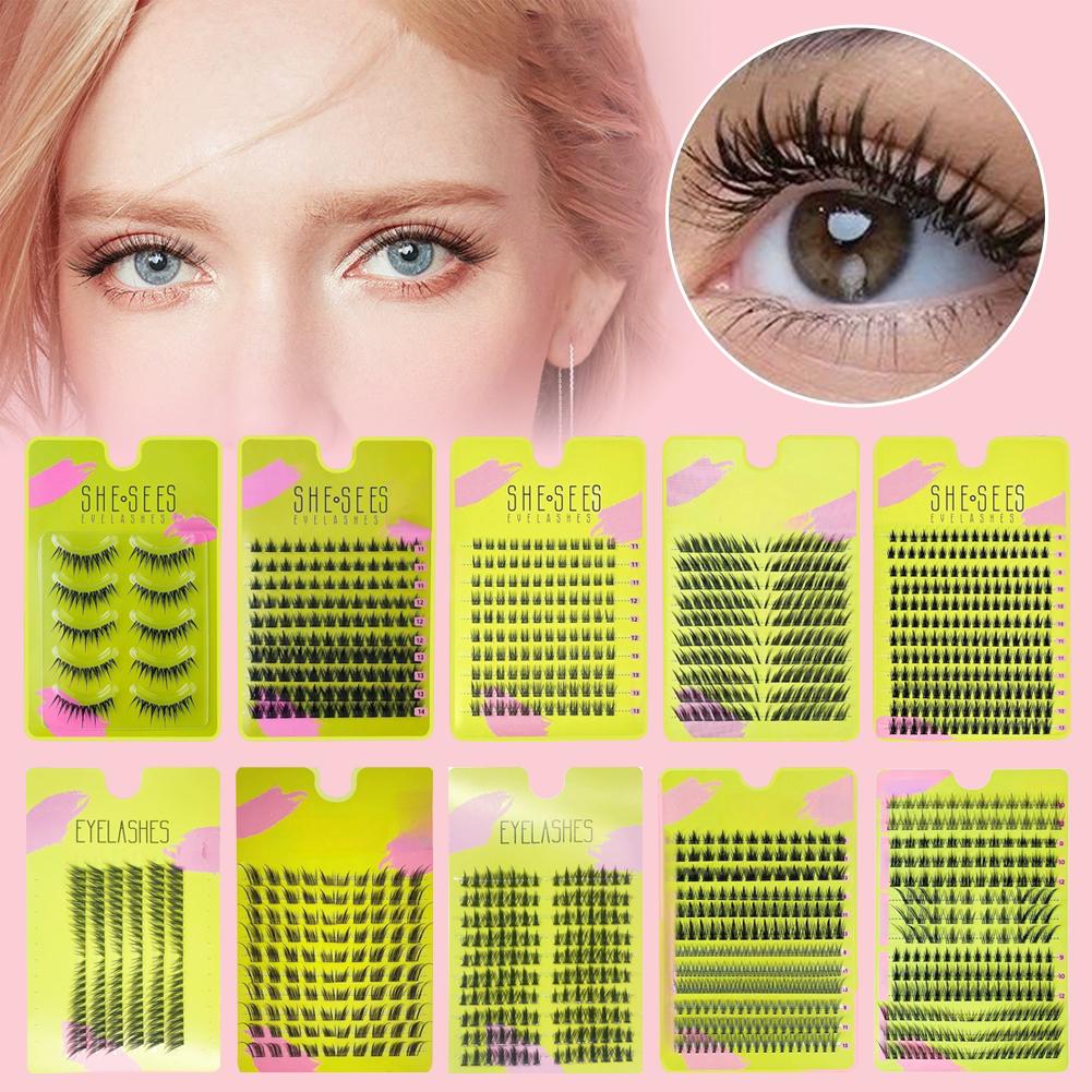 Natural Cluster False Eyelashe - đánh giá và giá Eyelash Extension Cat Eye Wispy