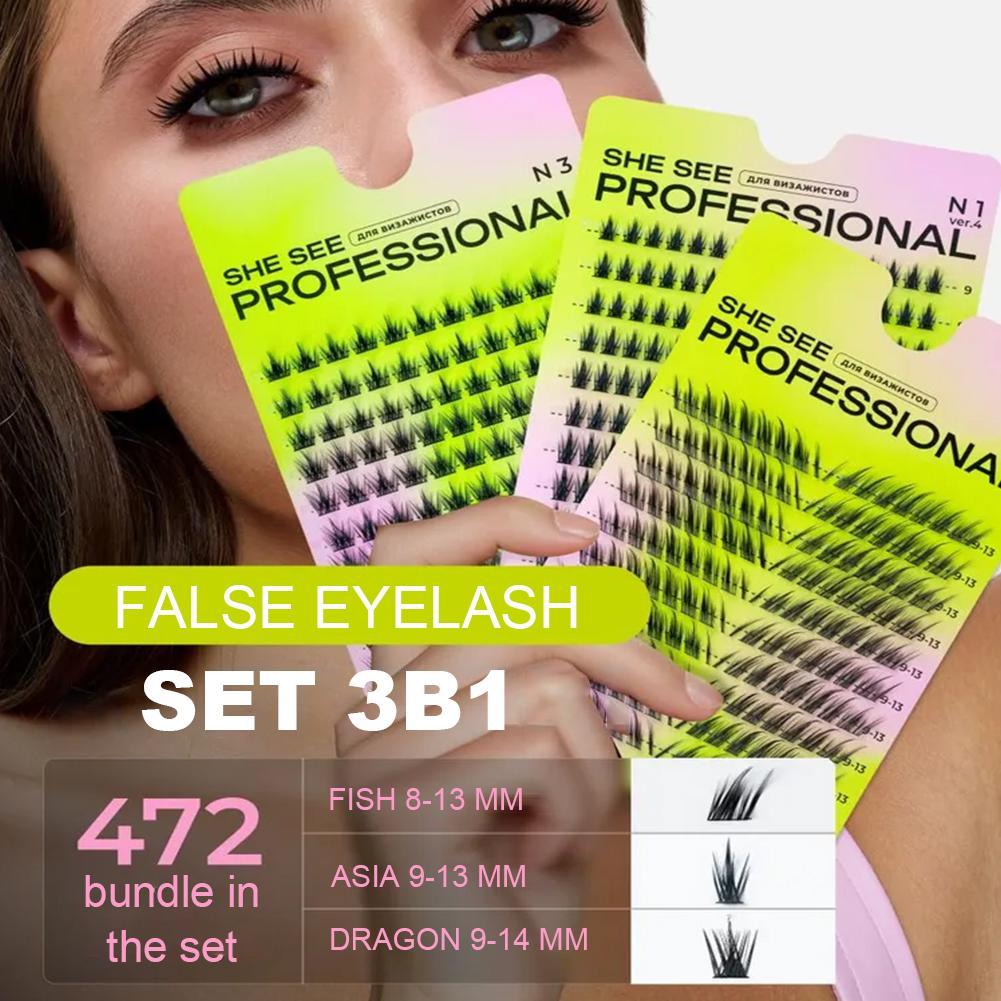 Natural Cluster False Eyelashe - đánh giá và giá Eyelash Extension Cat Eye Wispy