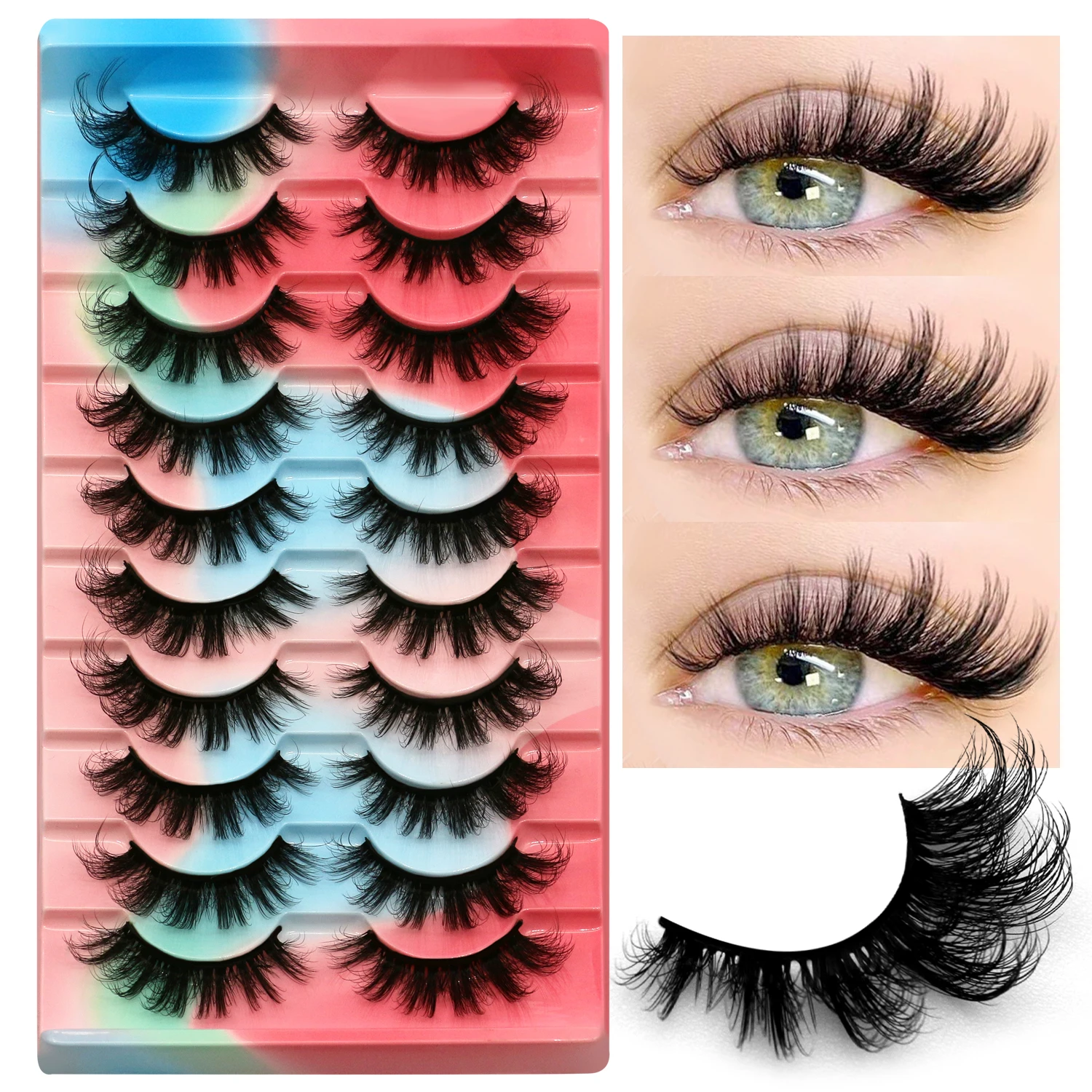 Lasvirey Fluffy Eyelashes Natu - đánh giá và giá Eyelash Extension Cat Eye Wispy