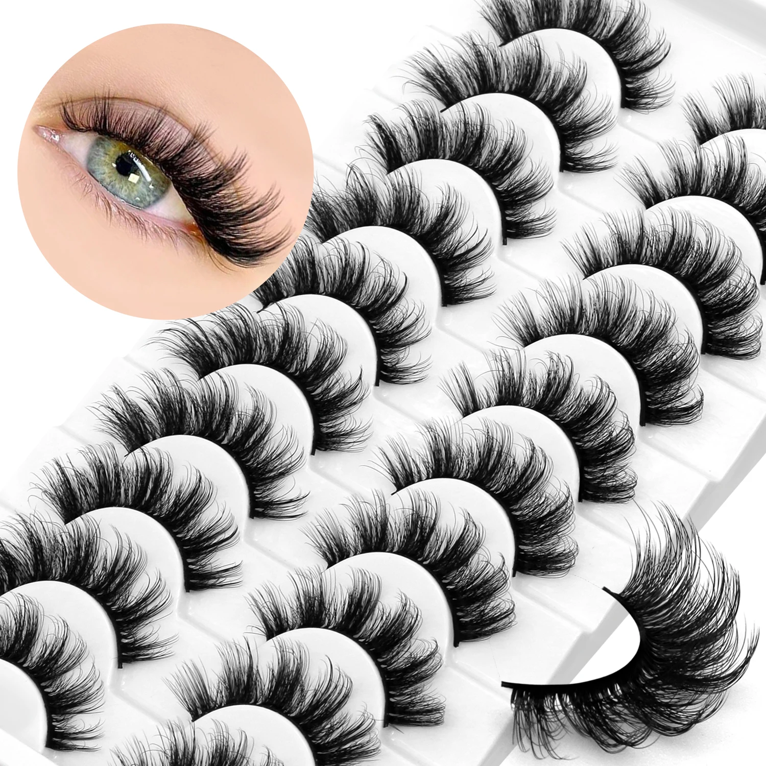 Lasvirey Fluffy Eyelashes Natu - đánh giá và giá Eyelash Extension Cat Eye Wispy