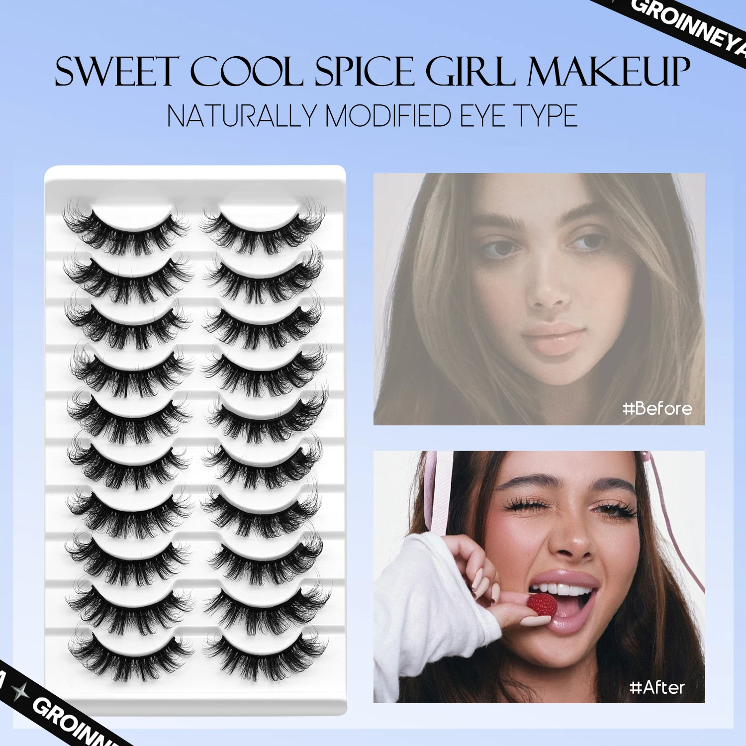 Lasvirey Fluffy Eyelashes Natu - đánh giá và giá Eyelash Extension Cat Eye Wispy