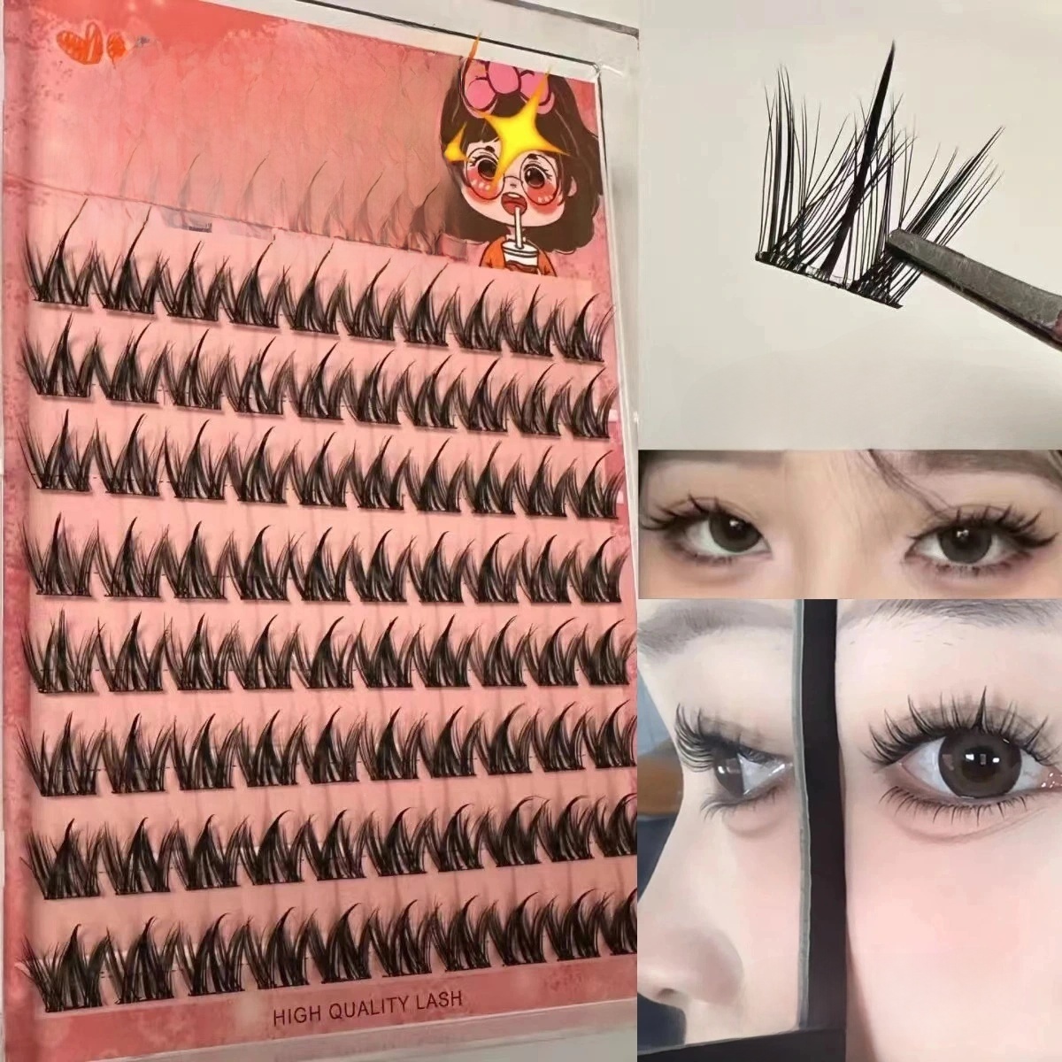 100PCS Natural Self Adhesive E - đánh giá và giá Eyelash Extension No 11